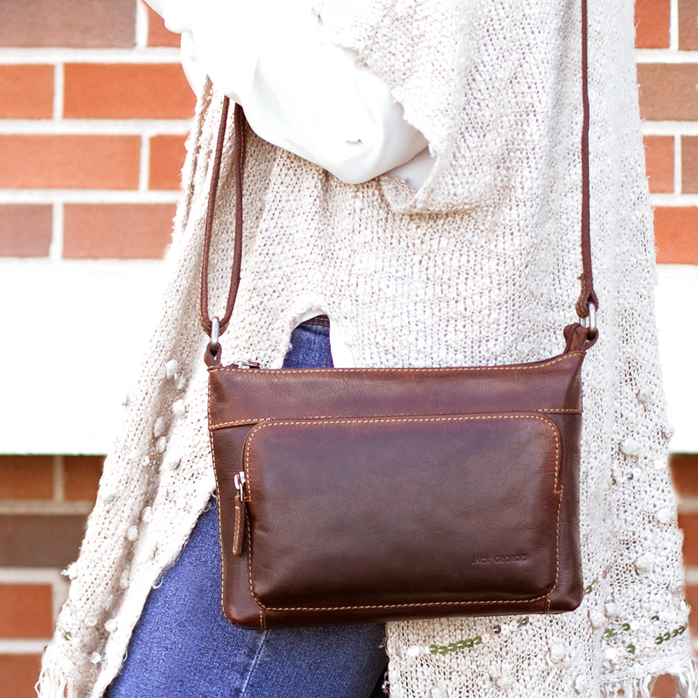 Leather Crossbody Bag - Voyager Mini City #7810 | Jack Georges