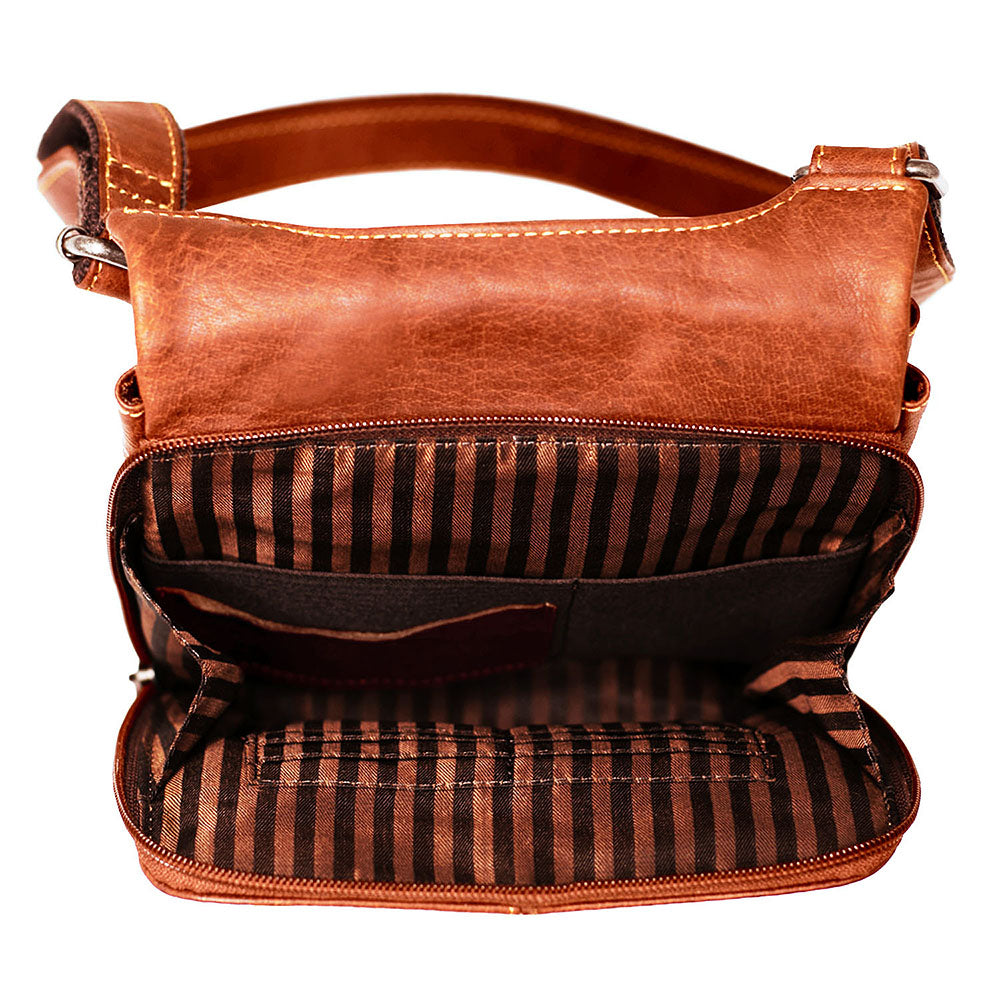 Leather Slim Crossbody Bag - Voyager #7831 | Jack Georges