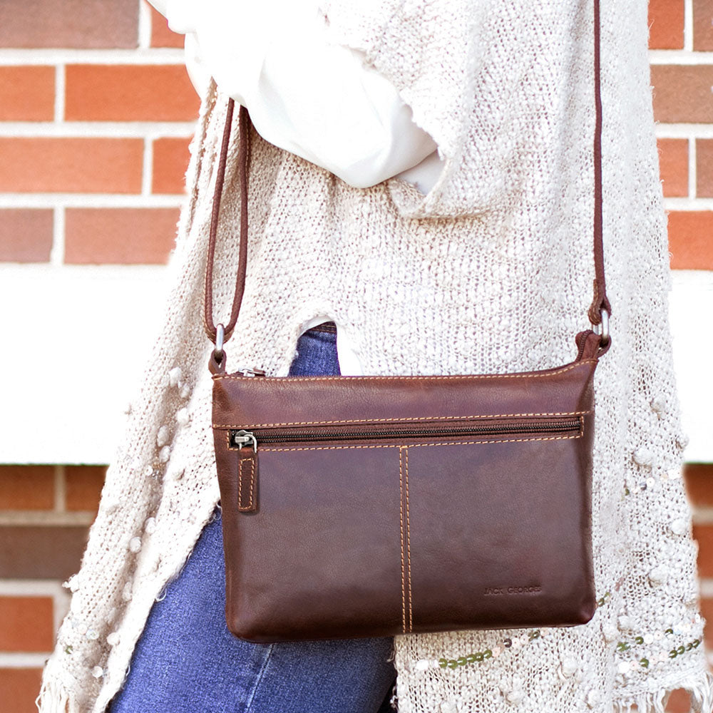 Leather Slim Crossbody Bag Mini Slim - Voyager #7870 | Jack Georges