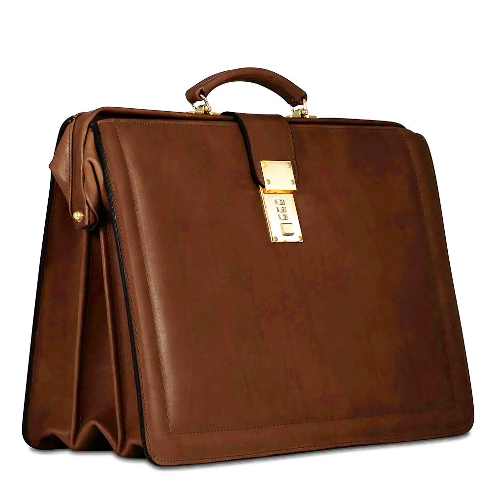 Belting Leather Classic Combination Lock Briefbag #9005