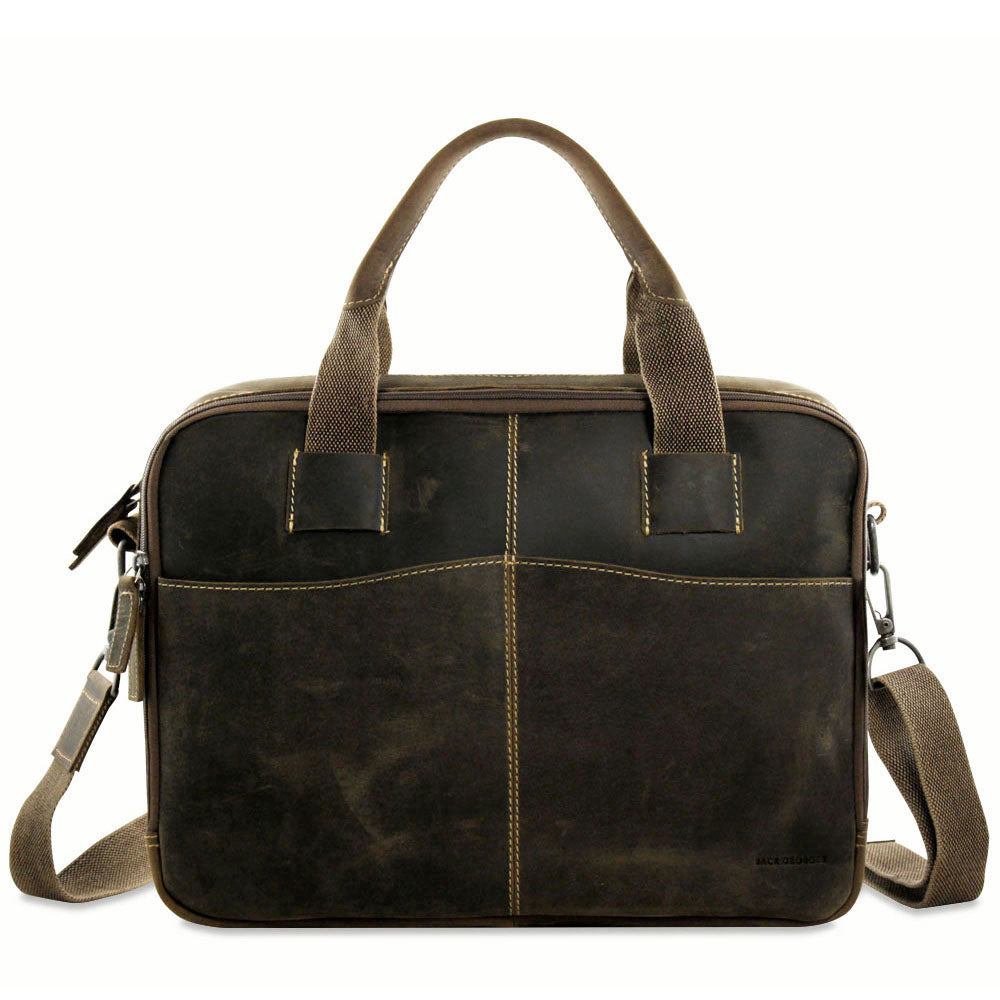 Leather Briefcase, Zippered - Arizona #A4230 | Jack Georges