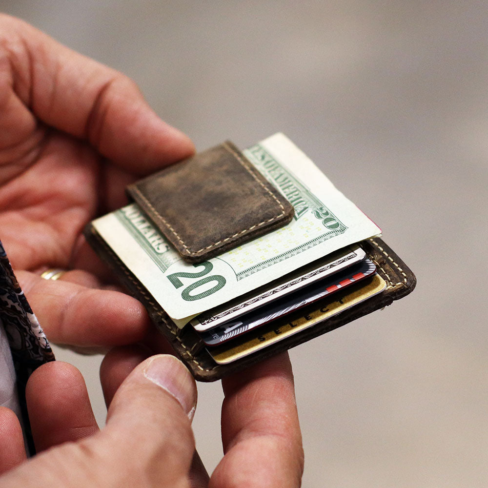 Leather Money Clip Magnetic RFID Wallet-Arizona #A4708 | Jack Georges