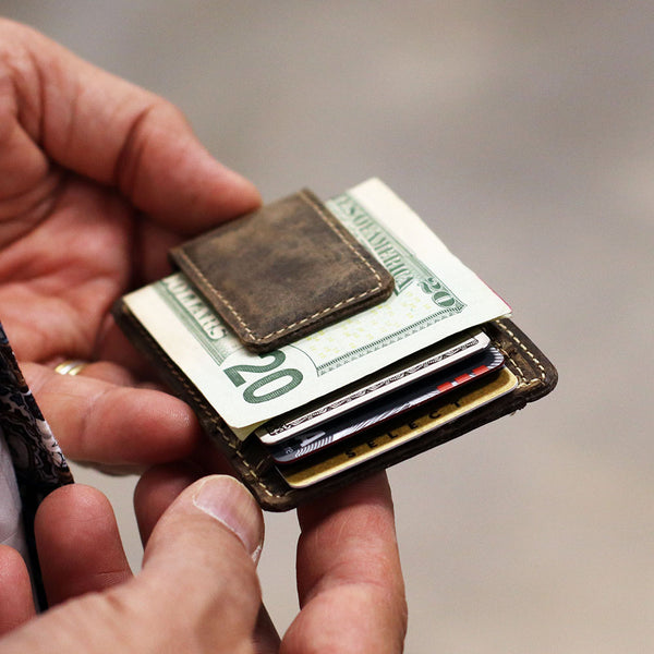 Leather Money Clip Magnetic RFID Wallet-Arizona #A4708 | Jack Georges