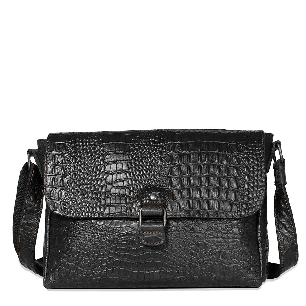 Leather Crossbody Bag - Hornback Croco Olivia #HB218 | Jack Georges