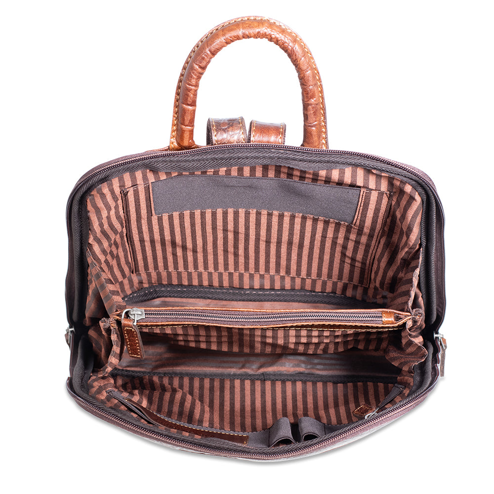 Leather Backpack - Hornback Croco Adele Slim #HB537 | Jack Georges