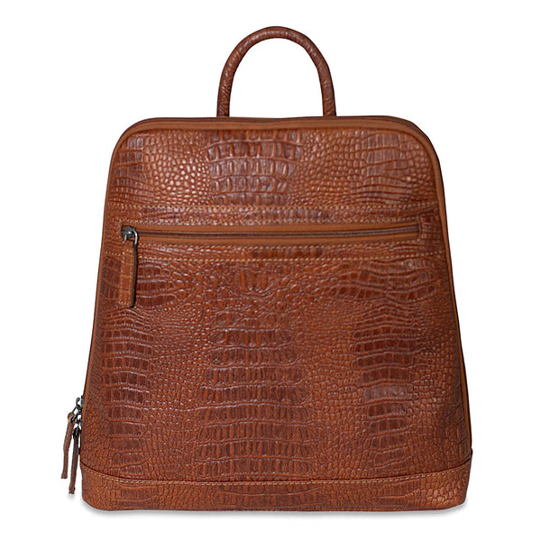 Leather Backpack - Hornback Croco Adele Slim #HB537 | Jack Georges