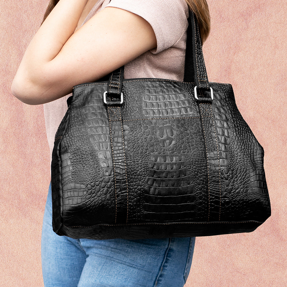 Hornback Croco Satchel Handbag #HB815
