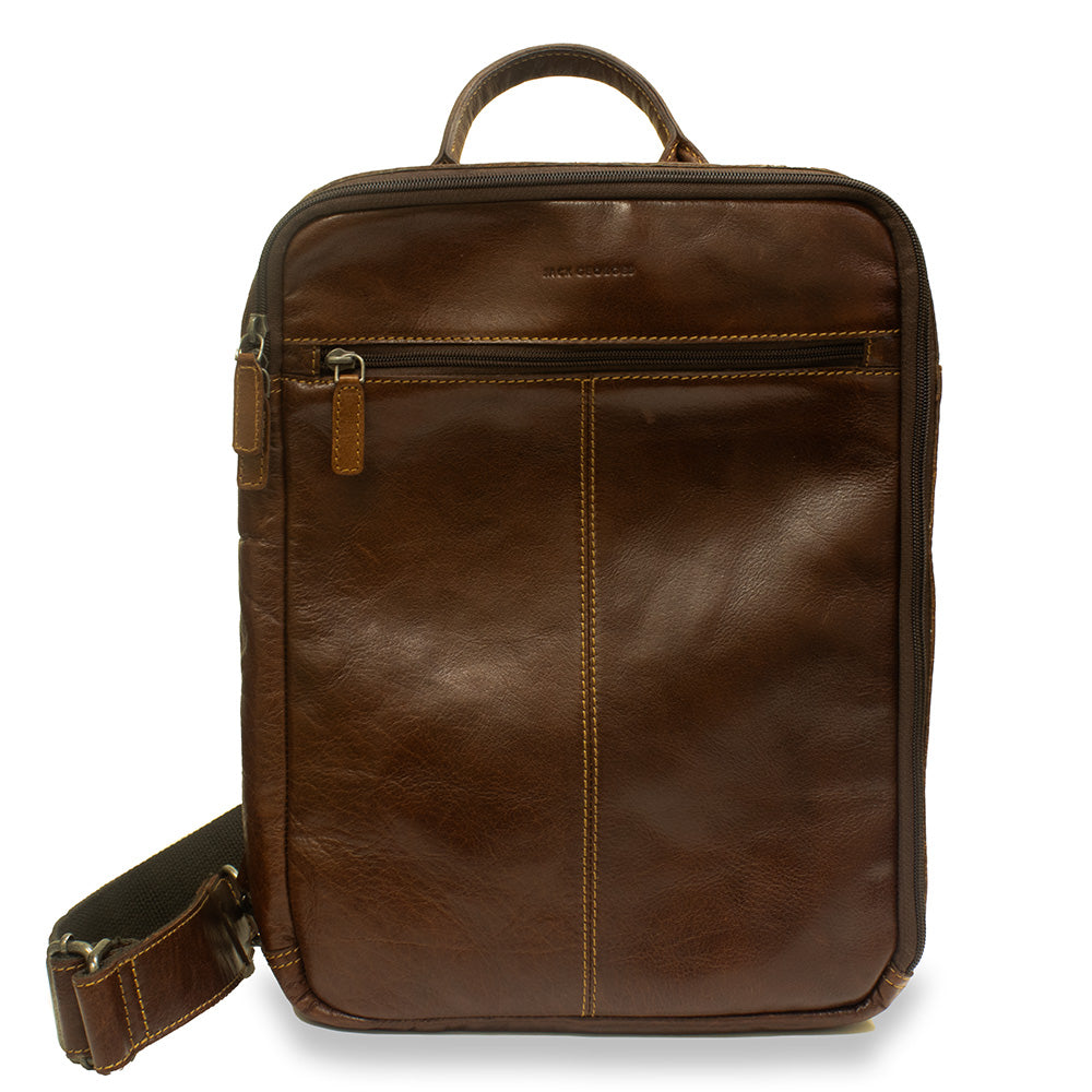 Jack Georges Classic Mini Crossbody Bag - Genuine Steer Hide Leather, Adjustable Strap, Timeless Style - View #7