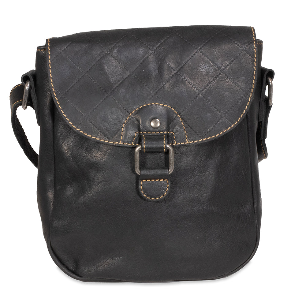 Voyager Quilt Embossed Buffalo Horseshoe Crossbody Bag Sample