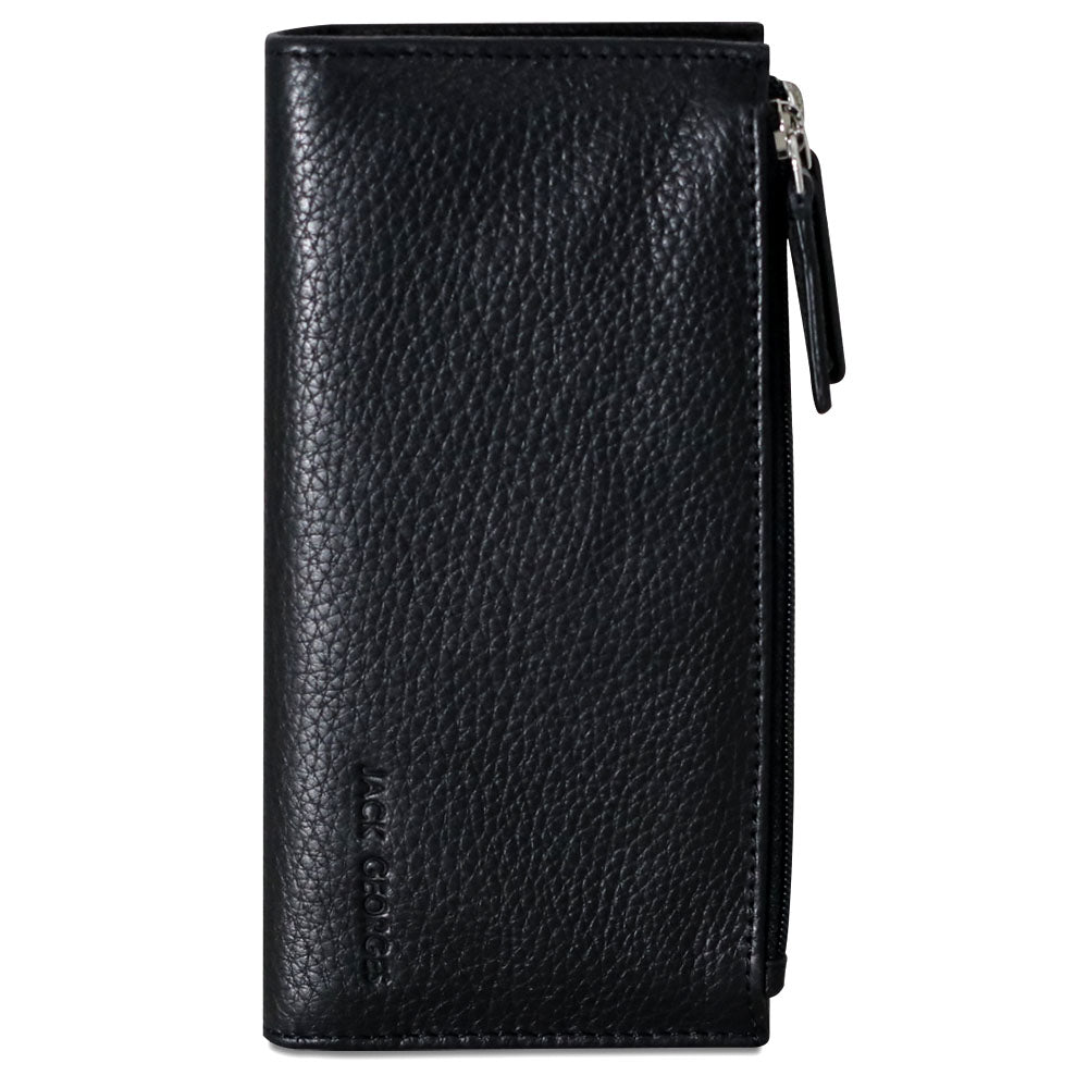 Jack Georges SOHO Slim Zippered Wallet #1717 Black Closed