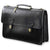 University Professional Leather Briefcase #2456 Black Left Front