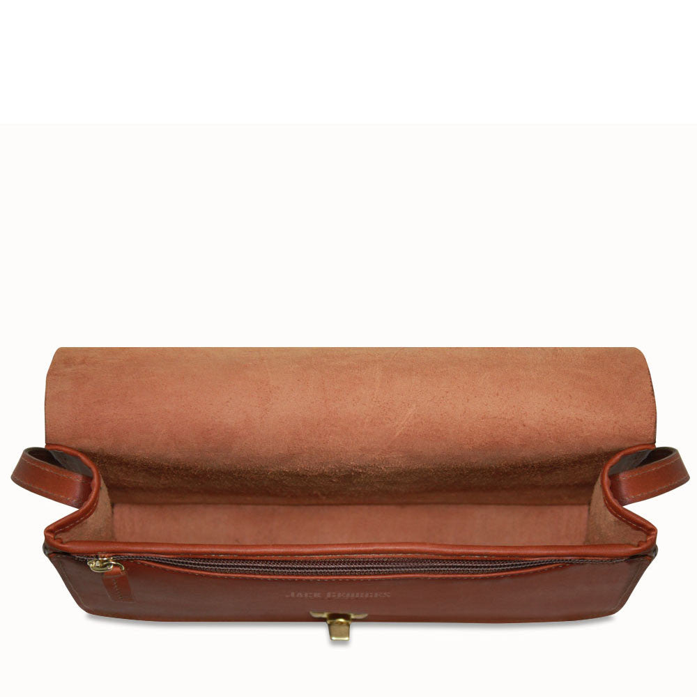 University Large Crossbody Handbag #2647 Cognac Interior
