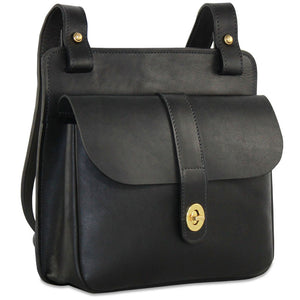 University Pocket Crossbody Handbag #2649 Black Right Front