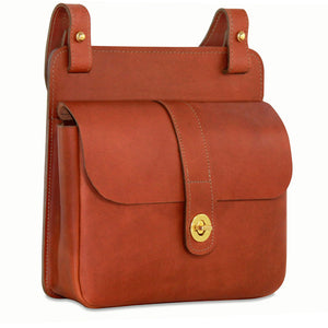 University Pocket Crossbody Handbag #2649 Cognac Right Front