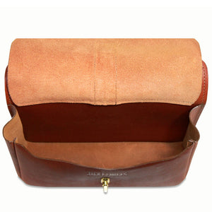 University Pocket Crossbody Handbag #2649 Cognac Interior