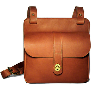 University Pocket Crossbody Handbag #2649 Cognac Front