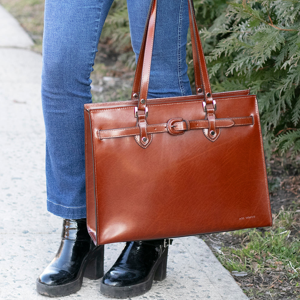 Milano Alexis Business Tote #3886 Cognac Lifestyle 2