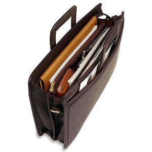 University Professional Briefcase #2296 Brown Interior Full