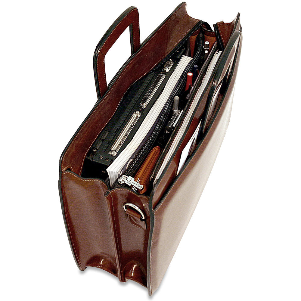 Collateral Briefcase Leather Briefcase Top Zip - Elements #4202 | Jack Georges