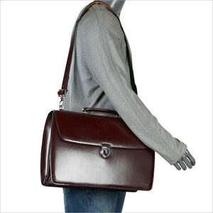 Elements Professional Leather Briefcase #4402 Burgundy Manikin View