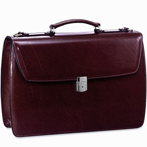 Elements Professional Leather Briefcase #4402 Burgundy Right Front