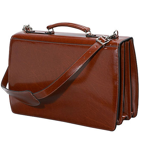 Elements Executive Leather Briefcase #4403 Black Right Back