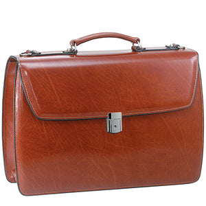 Elements Executive Leather Briefcase #4403 Cognac Right Front