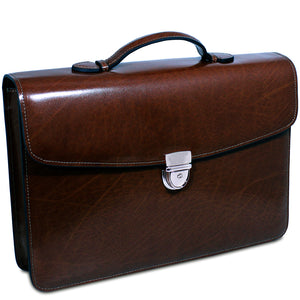 Elements Slim Briefcase #4501 Brown Front Right