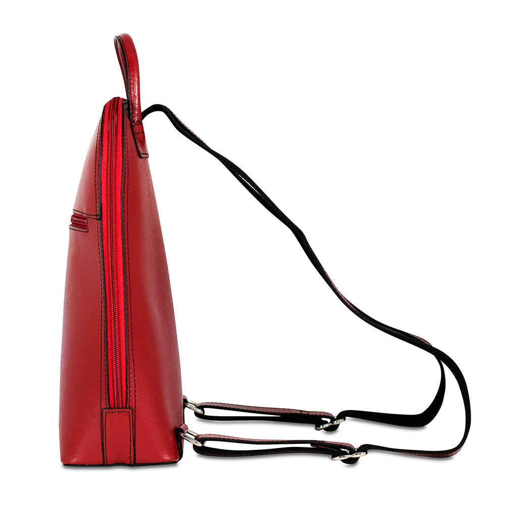 Chelsea Angela Small Backpack #5835 Red Left Side