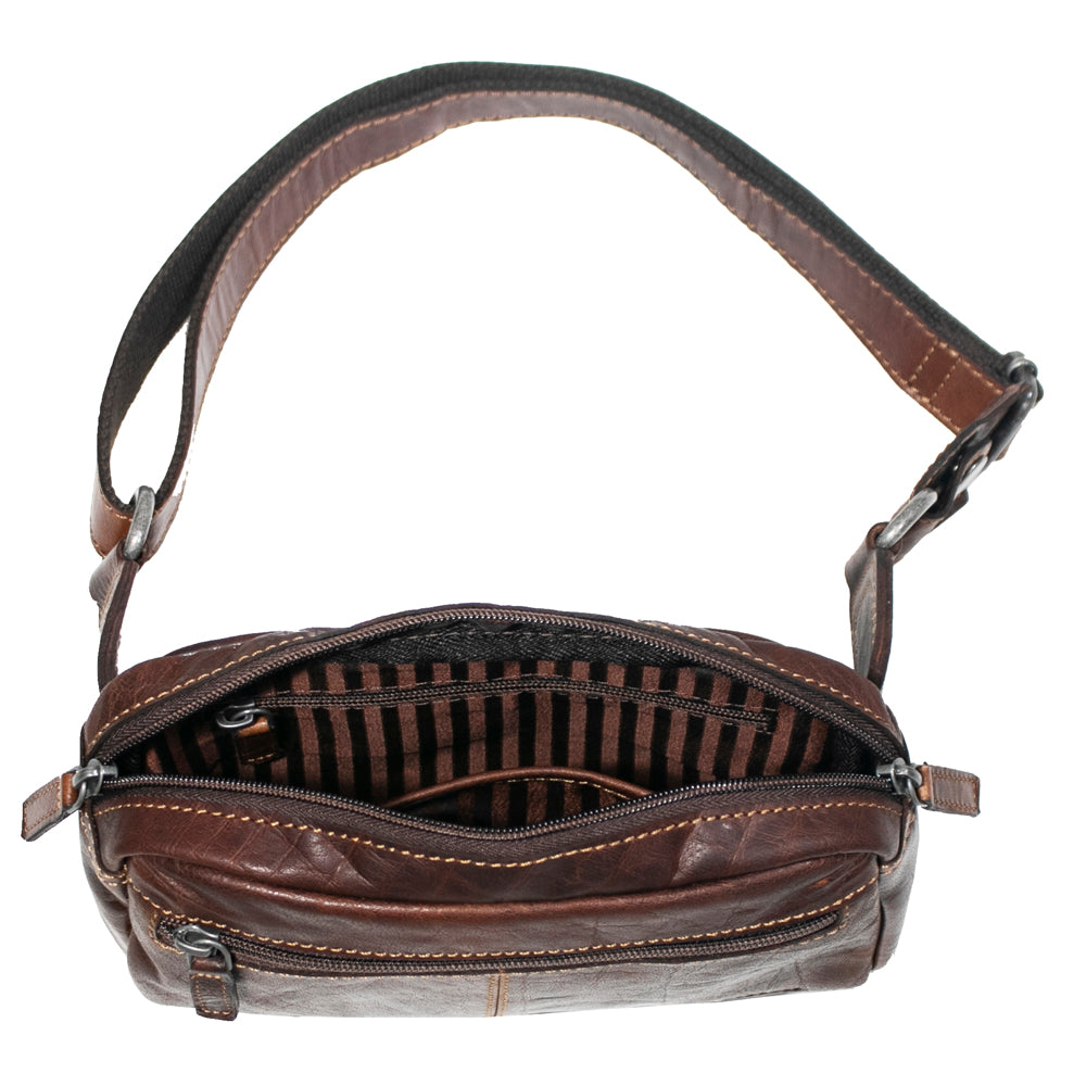 Voyager Large Travel Belt Bag #7109 Brown Interior