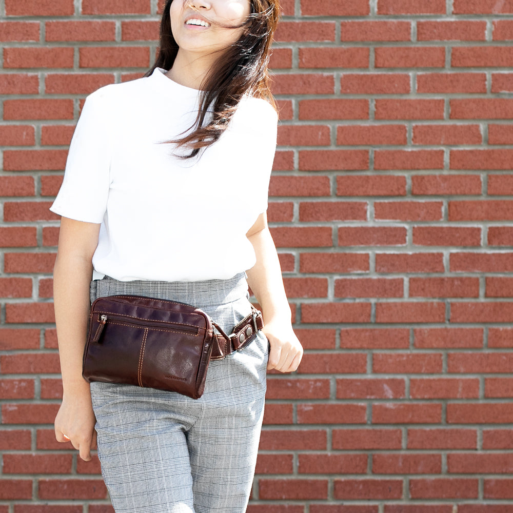 Voyager Large Travel Belt Bag #7109 Brown Lifestyle 5