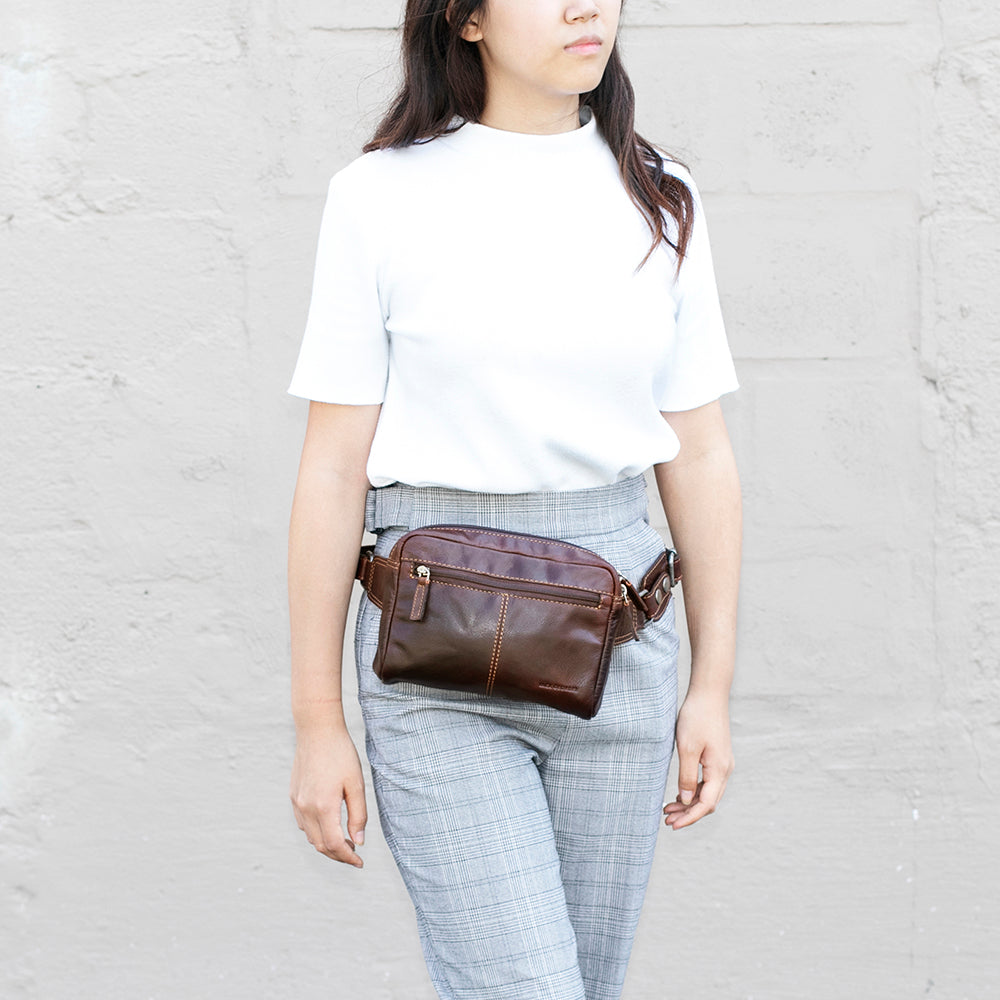 Voyager Large Travel Belt Bag #7109 Brown Lifestyle 6