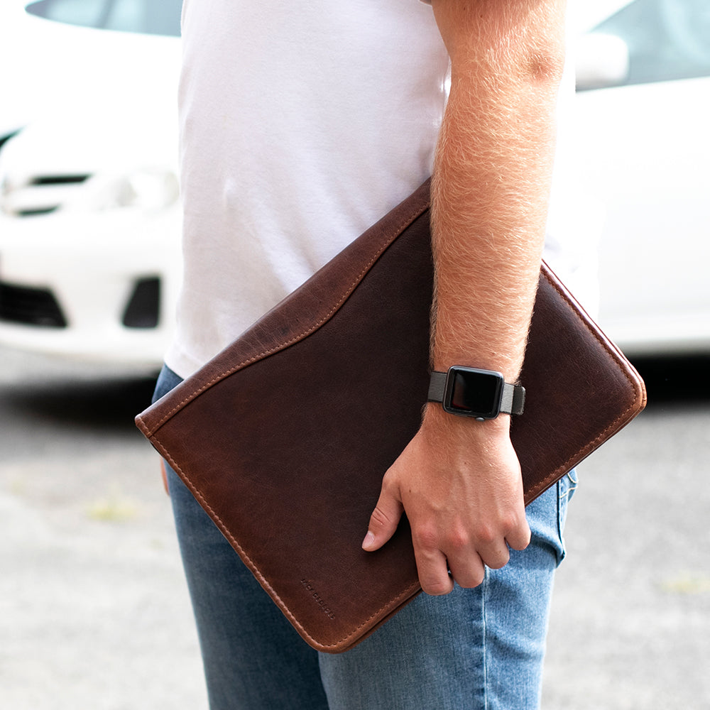 Voyager Letter Size Zippered Writing Pad Cover #7112 Brown Lifestyle