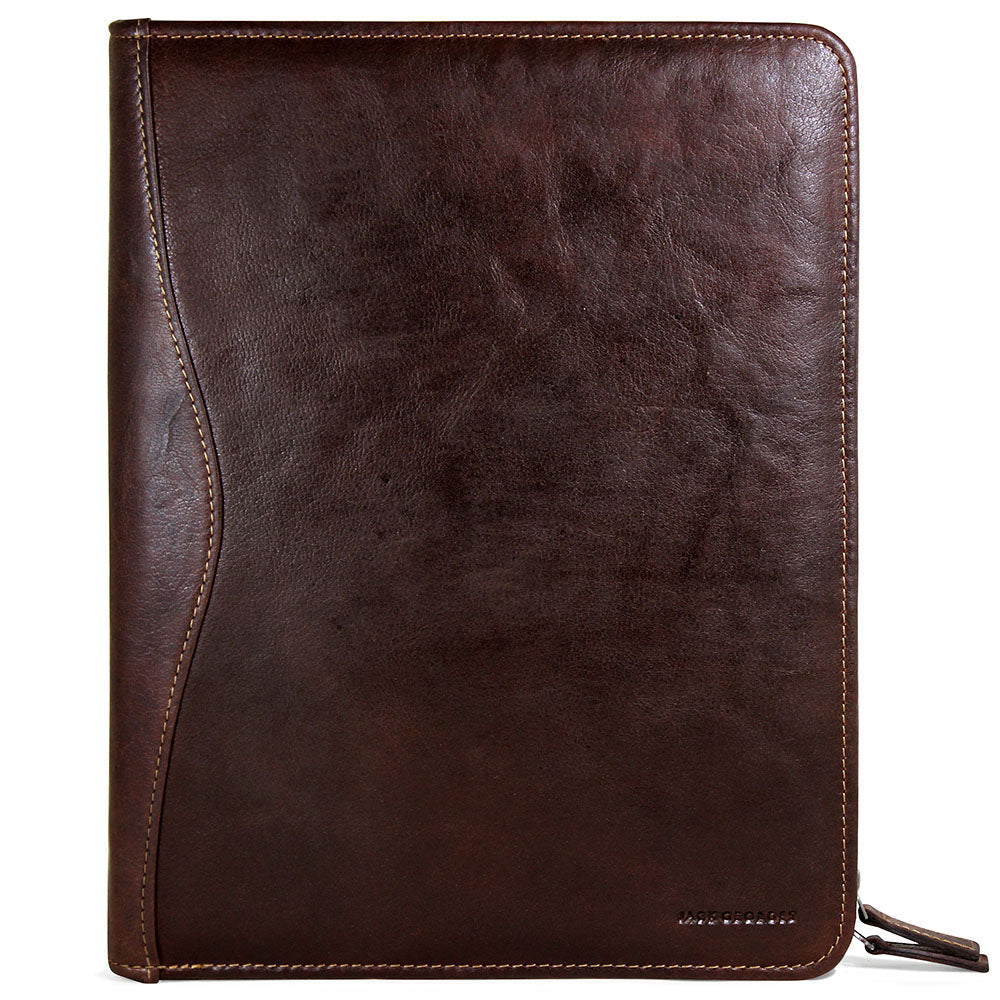 Voyager Letter Size Zippered Writing Pad Cover #7112 Brown Closed