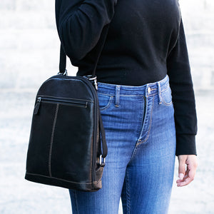 Voyager Small Convertible Backpack/Crossbody #7133 Black Lifestyle Handbag