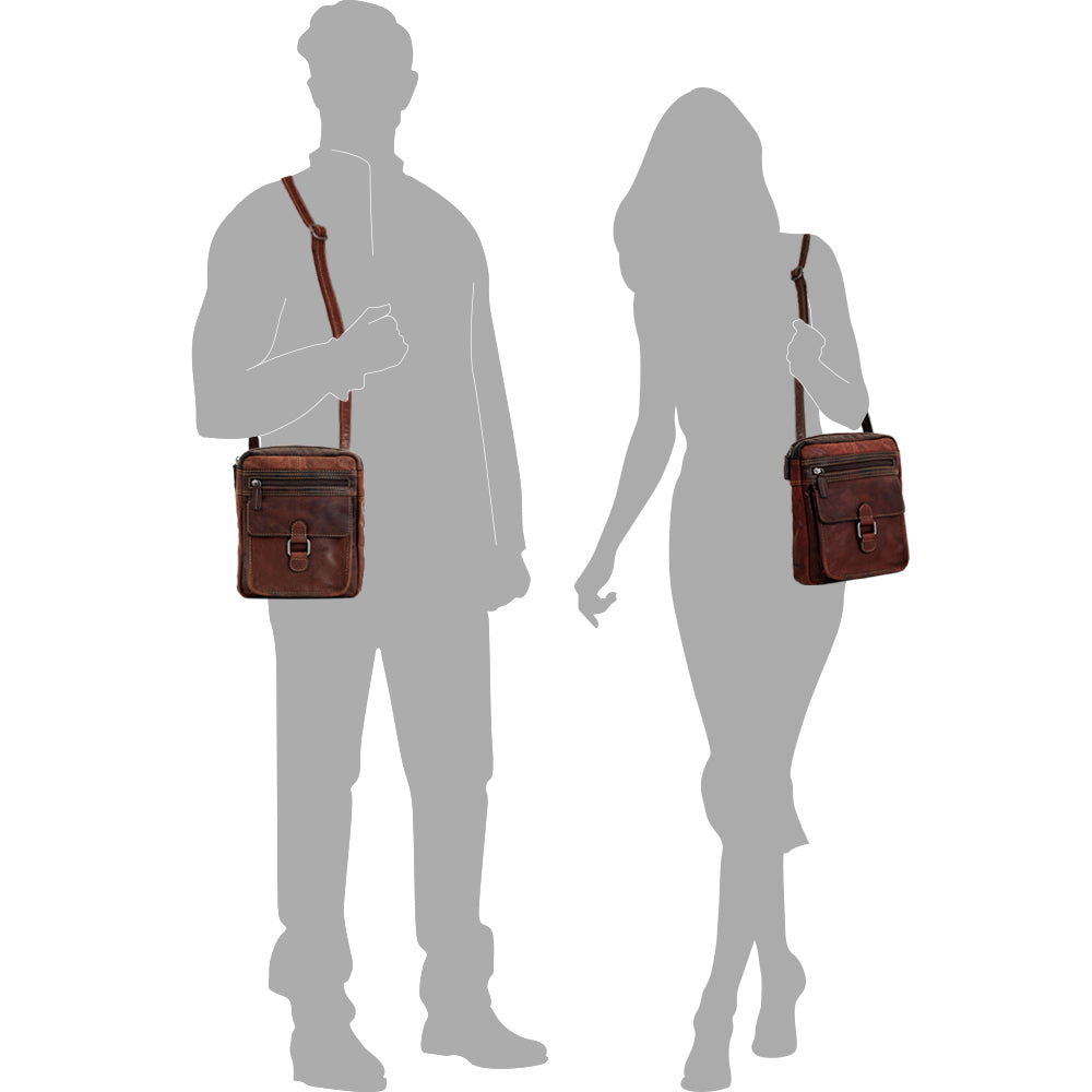 Voyager Slim Crossbody #7204 Brown Silhouettes