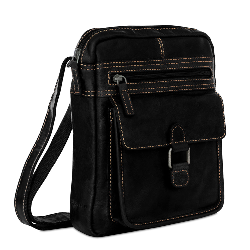 Voyager Slim Crossbody #7204 Black Left Front