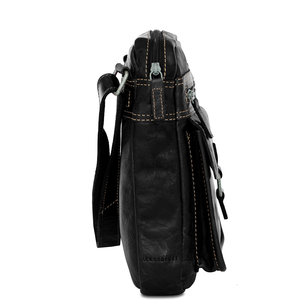 Voyager Slim Crossbody #7204 Black Left Side