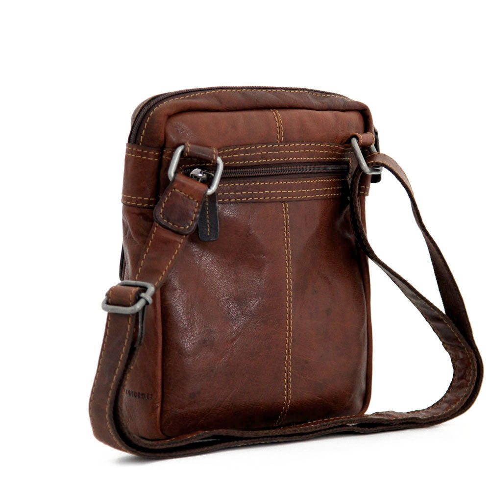Voyager Slim Crossbody #7204 Brown Left Back