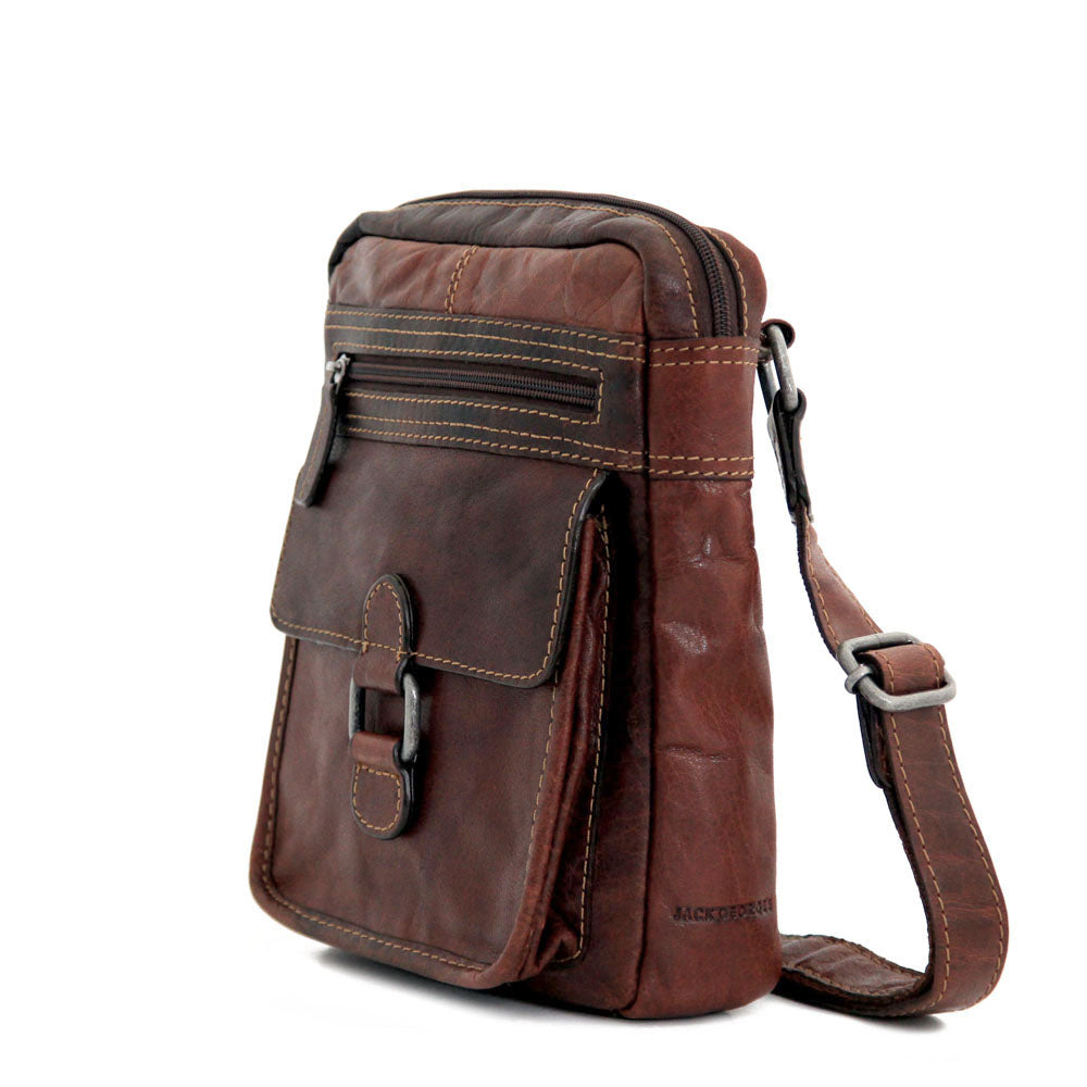 Voyager Slim Crossbody #7204 Brown Left Front