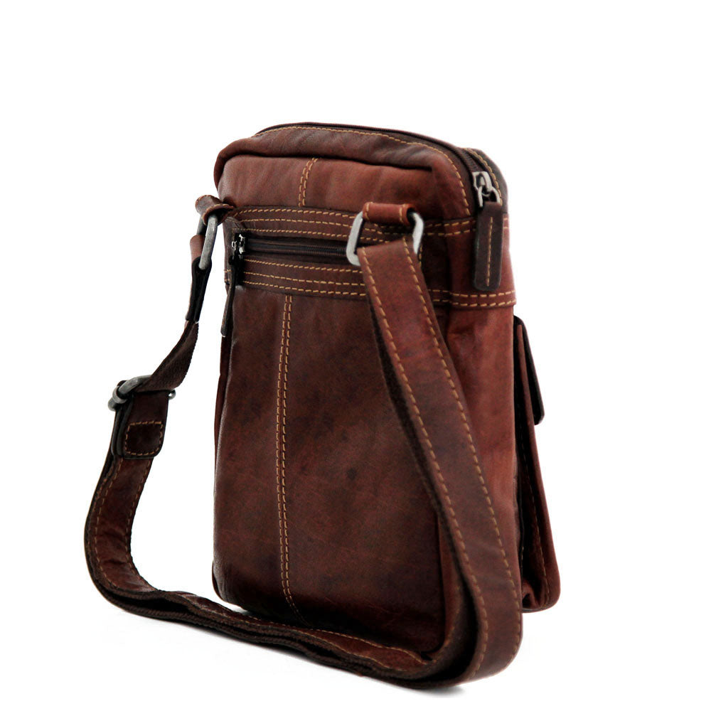 Voyager Slim Crossbody #7204 Brown Right Back