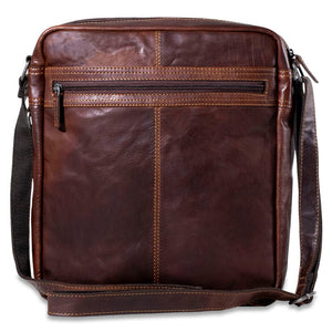 Voyager Large Zippered Crossbody Bag #7206 Brown Back
