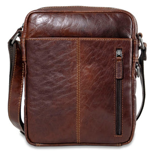 Voyager Slim Crossbody w/Zippered Front Pocket #7213 Brown Front