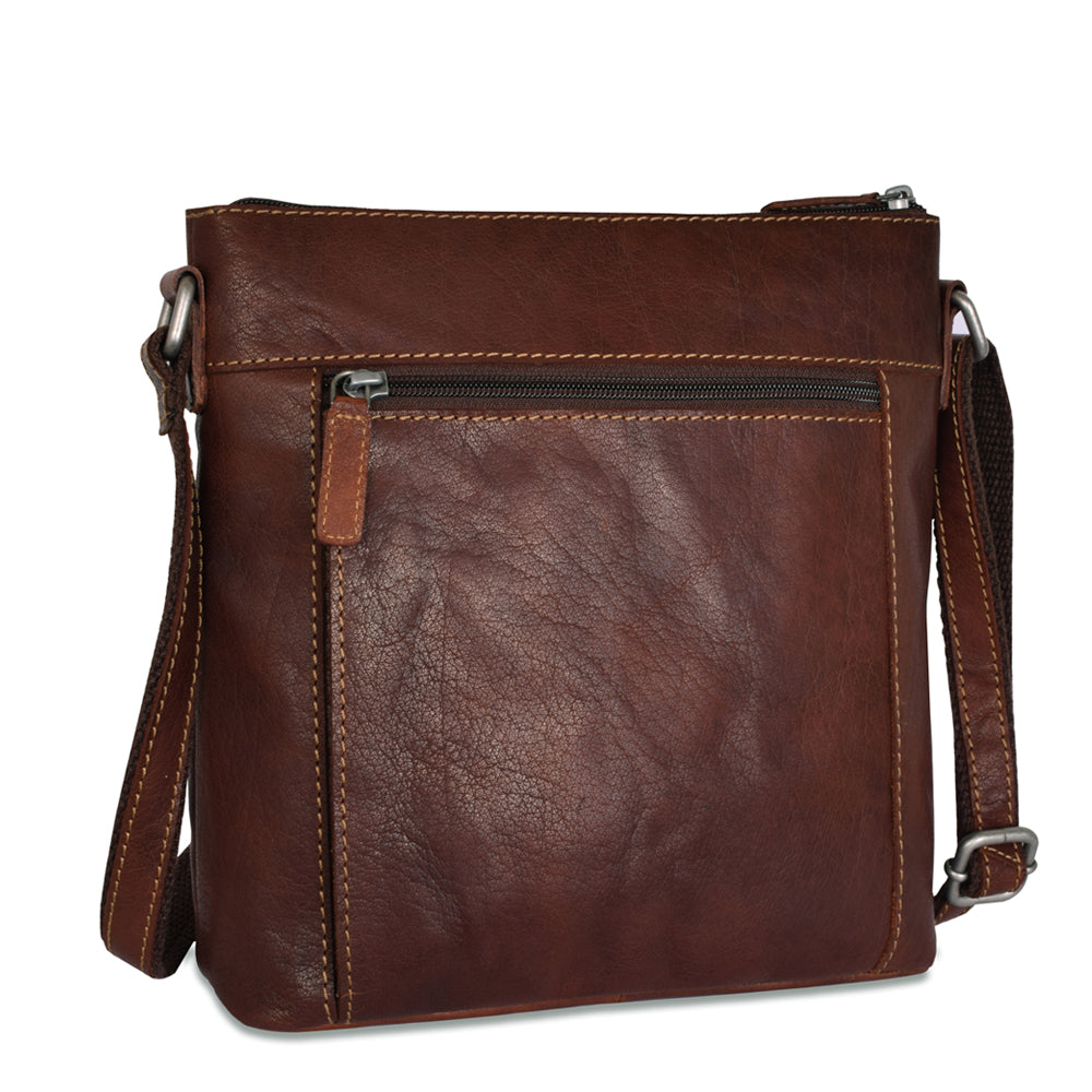 Voyager City Crossbody #7298 Brown Left Back