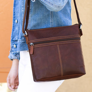 Voyager City Crossbody #7298 Brown Lifestyle