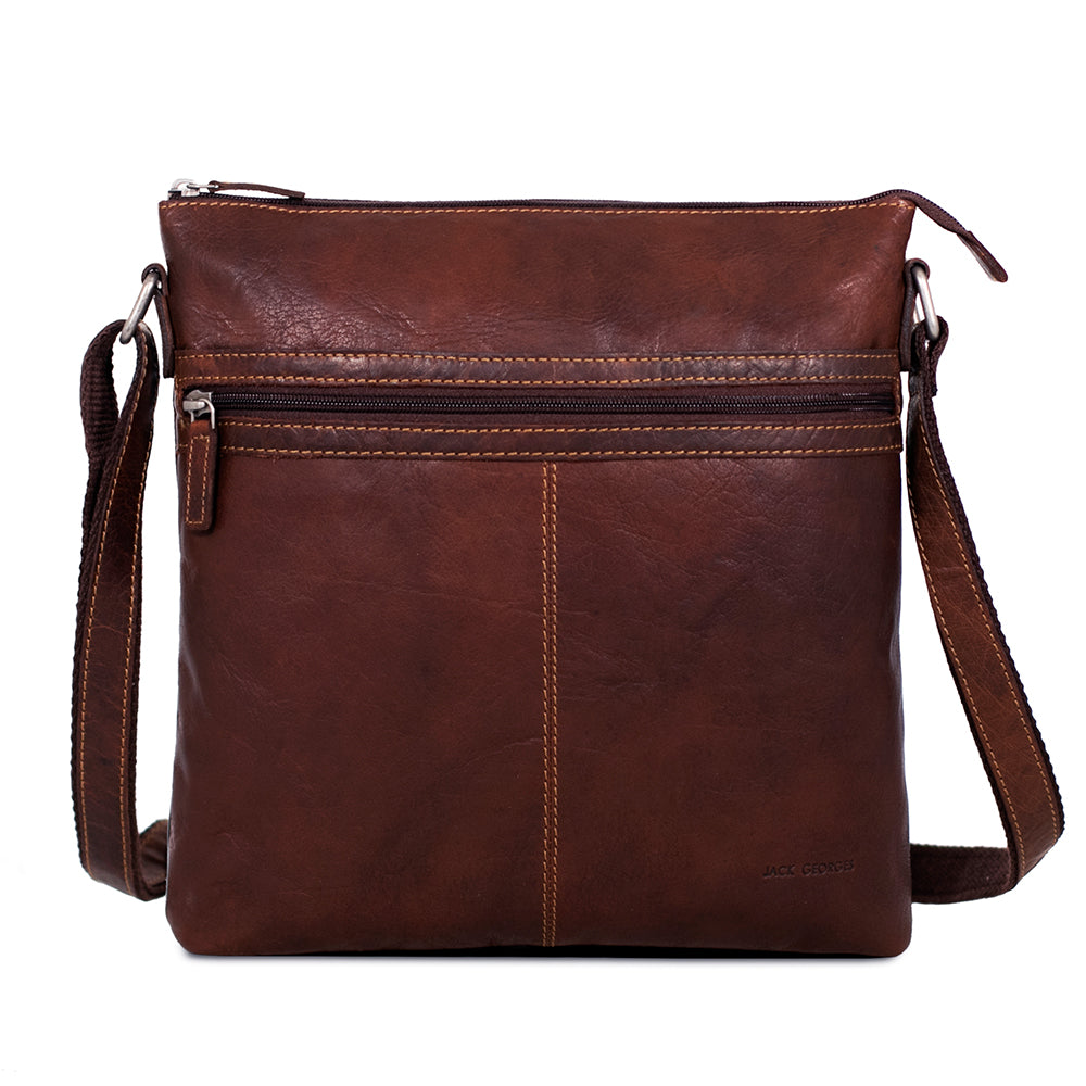 Voyager Leather Crossbody Bag - Brown