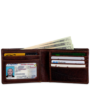 Voyager Bifold Wallet #7301 Brown Interior Filled