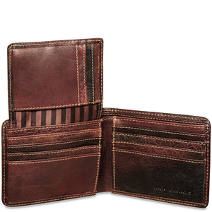 Voyager Bifold Wallet with ID Flap #7302 Brown Open