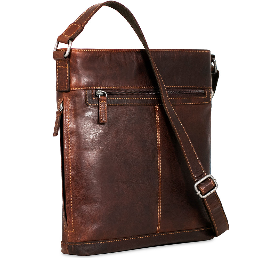 Voyager Crossbody Bag #7312 Brown Left Back