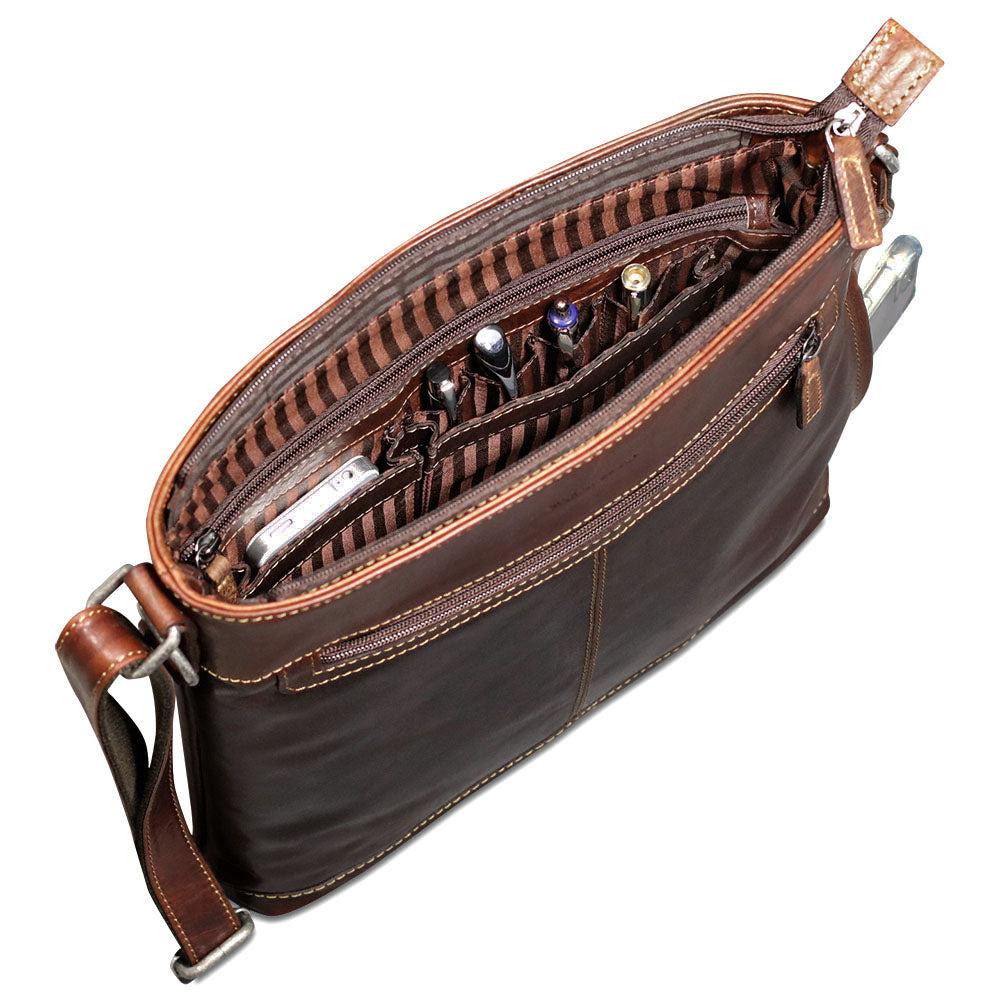 Voyager Crossbody Bag #7312 Brown Interior Empty